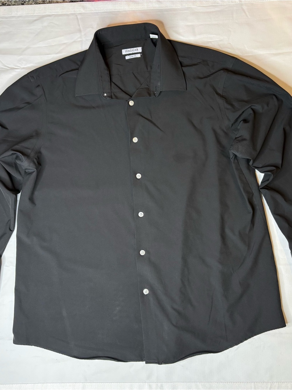 Haggar Black Men’s Dress Shirt - Button Front